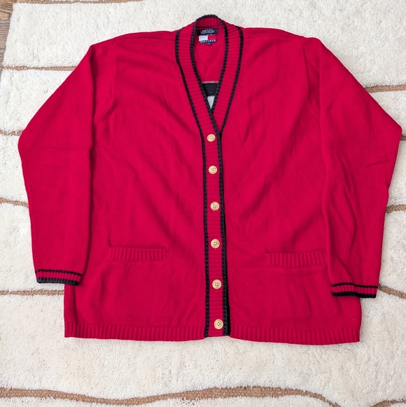 Vintage Tommy Hilfiger Flag Cardigan - Medium 100% Cotton